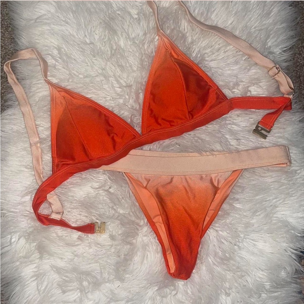 Hello Molly ombré orange bikini with scrunch cheeky bottoms